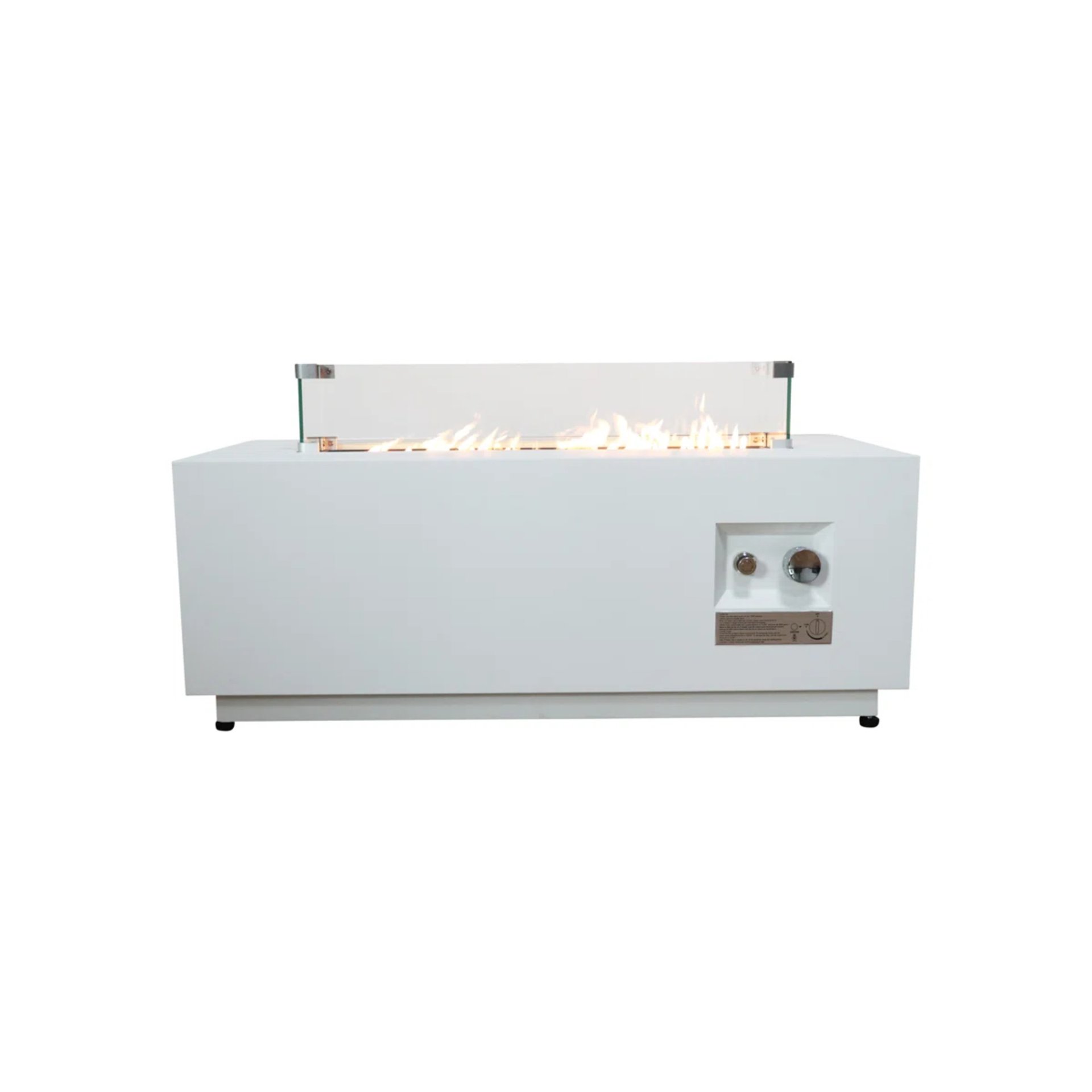 Outdoor Fire Pit Table With Cover - White - Image 4