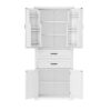 Elegant Multi Functional Storage Cabinet With Slide Rail Drawers, Adjustable Shelves - White - Image 15