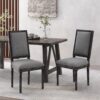 French Country Style Dining Chair Set With Upholstered Seats And Weathered - Gray - Image 2