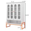 Modern Minimalist Double Door Shoe Cabinet With Adjustable Mesh Doors - White - Image 3