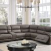 Kantu - Synthetic Leather Motion Sectional Sofa - Brown - Image 7