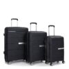 Hardshell Suitcase Double Spinner Wheels Pp Luggage Sets Lightweight Durable Suitcase With Tsa Lock, 3 Piece Set (20/24/28) - Black - Image 4