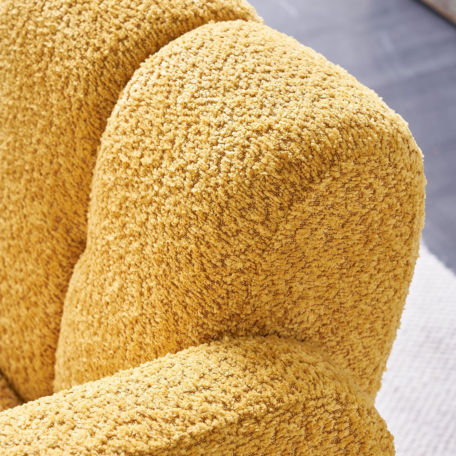 31.10" Wide Boucle Upholstered Accent Chair - Yellow - Image 11