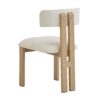 Mid Century 7 Piece Dining Set With Upholstered Armless Chairs & Wood Table - Beige / Natural - Image 14