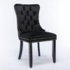 Nikki - Modern, High-End Tufted Solid Wood Contemporary Velvet Upholstered Dining Chair With Wood Legs Nailhead Trim (Set of 2) - Black - Image 4
