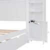 Full Size Bed With All In One Cabinet, Shelf And Sockets, Twin Size Trundle - White - Image 8