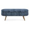 Modern Ottoman Oval Storage Bench With Rubber Wood Legs - Dark Blue - Image 12