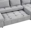 Oversized U - Shaped Sofa Versatile Sectional Sofa Pull Out Sofa Bed With Double Storage Chaise Lounges And 2 USB Ports For Living Room - Gray - Image 21