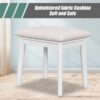Classic Wood Makeup Vanity Set With Flip-Top Mirror And Stool, Dressing Table With Three Drawers And Storage Space - White - Image 6
