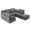 Sectional Sofa Modular Sofa U - Shaped Sofa Couch Sofa Bed L - Shaped Sofa With A Movable Ottoman And Two USB Ports For Living Room - Gray - Image 16
