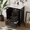 Retro Style Bathroom Vanity With Sink, Soft Closing Cabinet And Drawers - Black - Image 4