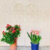 2 Pack Metal Garden Trellis Rustproof Trellis For Climbing Plants Outdoor Flower Support - Cream White - Image 4