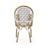 Outdoor Rattan And Aluminum French Bistro Chairs Set Bamboo - White / Gray - Image 10