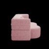 Modern Floor Sofa With 2 Pillows, Convertible Teddy Fabric Foam Filled Sleeper Sofa Bed, Full Size Folding Mattress For Living Room Guest Bed, Playroom, No Assembly Required - Pink - Image 10