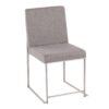Fuji - Contemporary High Back Dining Chair (Set of 2) - Light Gray - Image 2