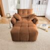 Ergonomic Single Seater Sofa With Ottoman, High Resilience Support Cushions, Easy Assembly Modern Lounge Chair - Burnt Orange - Image 5