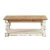 Rectangle Coffee Wooden Coffee Table, French Country Coffee Table - Brown / Antique White - Image 3