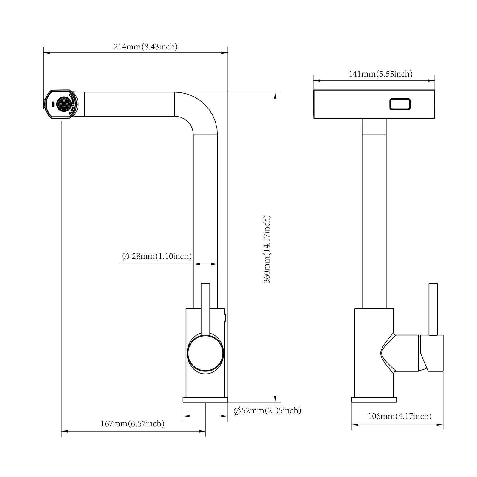 Drop In Kitchen Sink With Pull Down Faucet And Soap Dispenser - Brushed Nickel - Image 7