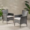 Dimensional Outdoor Dining Chair With Cushion Seat And Iron Frame (Set of 2) - Gray - Image 10