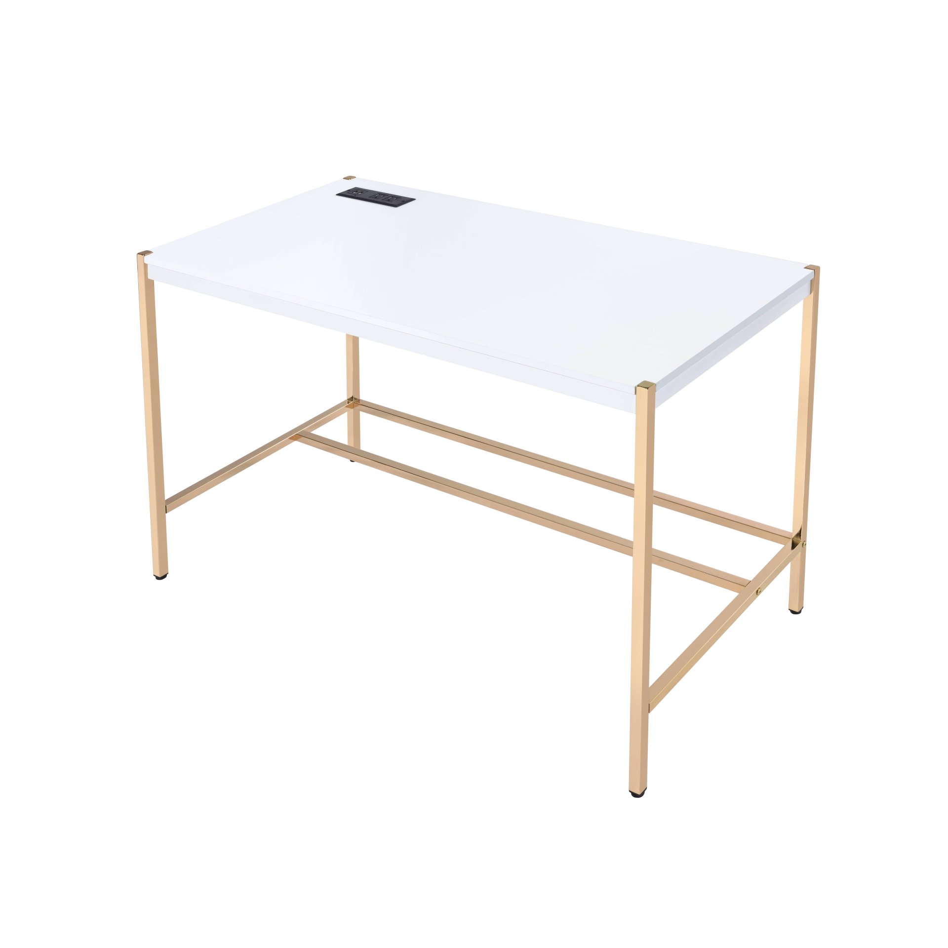 Midriaks - Writing Desk With USB - Golden / White - Image 4