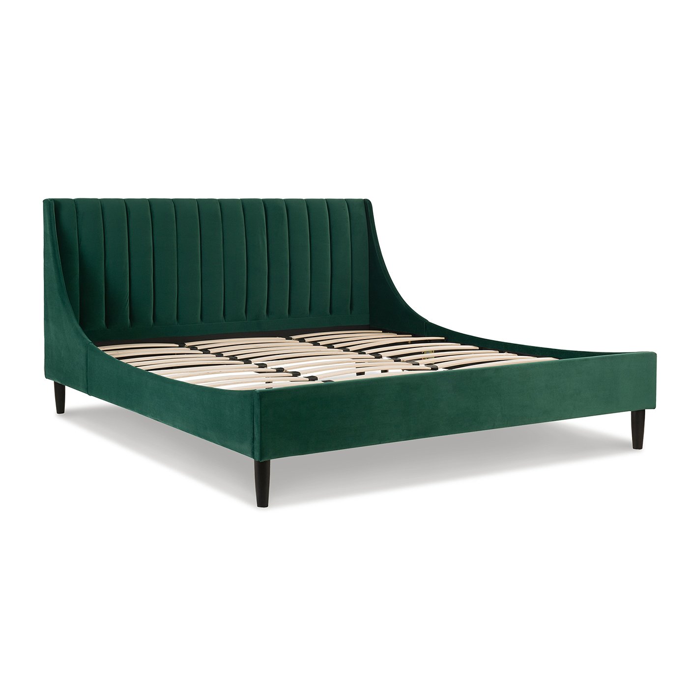 Aspen - King Vertical Tufted Modern Headboard Platform Bed Set - Evergreen - Image 9