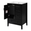 Retro Style Bathroom Vanity With Sink, Soft Closing Cabinet And Drawers - Black - Image 15