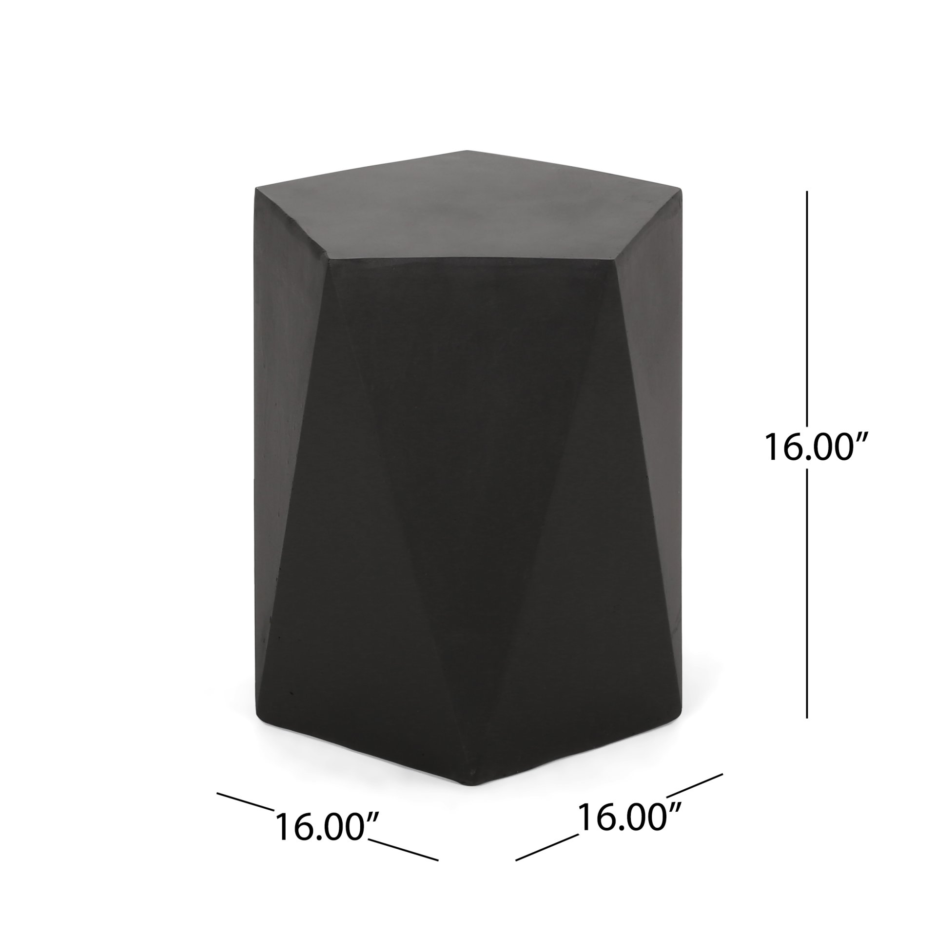 Side Table With Geometric Design - Black - Image 3