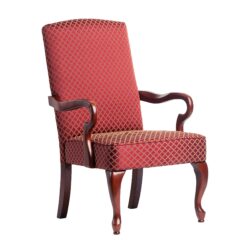 Delaney - Gooseneck Arm Chair With Diamond Jacquard Fabric - Red