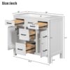 Bathroom Vanity Cabinet With Resin Integrated Sink 4 Drawers, 2 Doors - White - Image 12