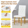 Elegant Vintage Armless Dining Chairs Set With Grid Design And Metal Legs (Set of 4) - White / Gold - Image 6