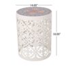 Airy - Outdoor Side Table With Lace Cut Design And Metal Frame - White - Image 3