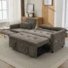 2 In 1 Sofa 3 Seater With Sofa Bed And Reversible Recliner - Dark Gray - Image 9