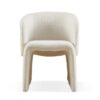 Modern Accent Chair White Single Sofa Chair, Upholstered Side Chair Teddy Comfy Chair For Dining Room / Bedroom / Living Room / Reception 1 Piece - Off White - Image 5
