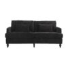 Mid Century Modern Chenille Fabric Loveseat Sofa With Brown Wood Feet, 2 Seat Upholstered Couch For Living Room Or Bedroom - Black - Image 13