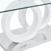 Contemporary Style Glass Top Coffee Table With White Base Suitable For Living Rooms And Lounge Areas - White - Image 16