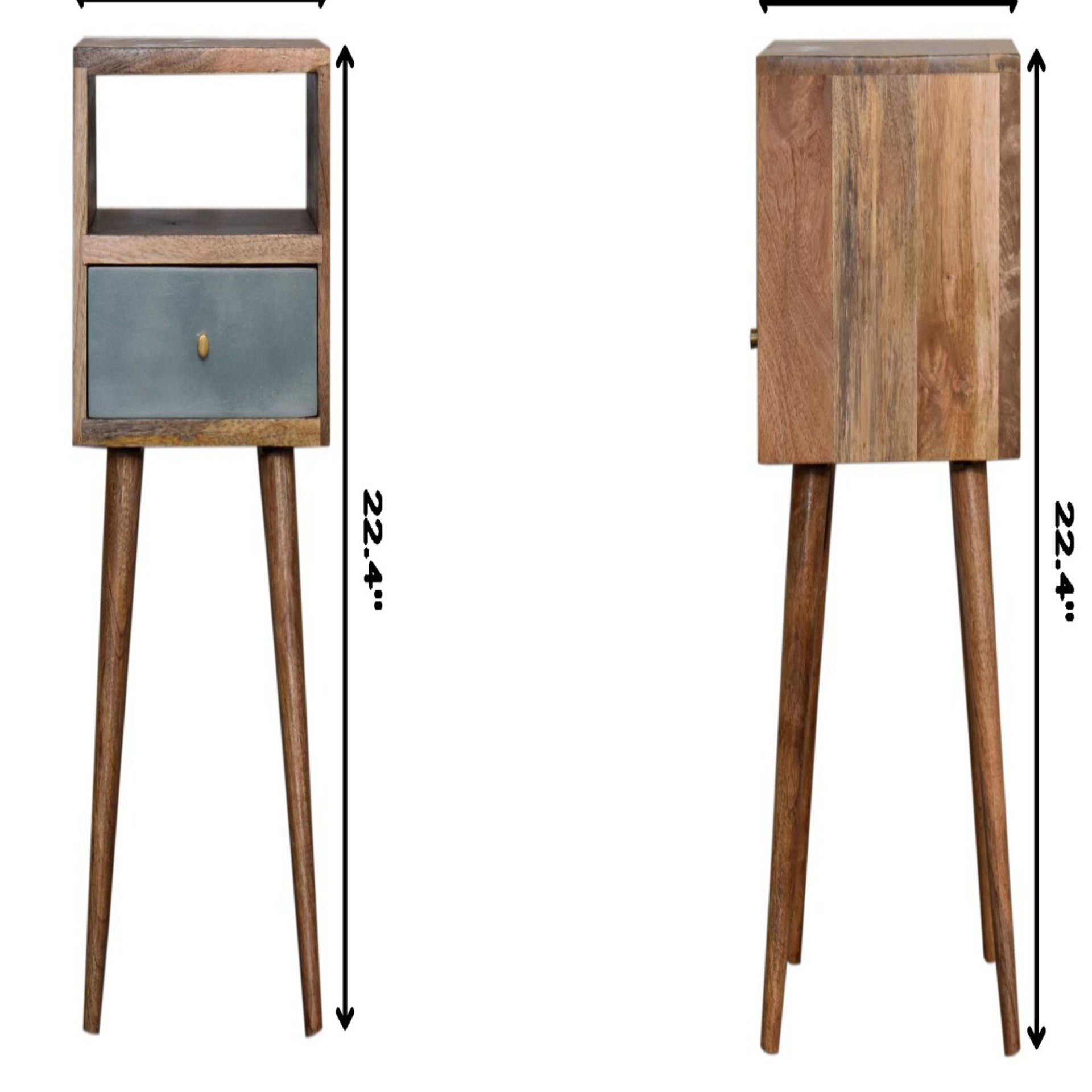 Mini Painted Bedside Table - Lake Green - Image 24