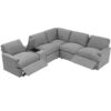 Power Recliner Corner Sofa Home Theater Reclining Sofa Sectional Couches With Storage Box, Cup Holders, USB Ports And Power Socket For Living Room - Gray - Image 16