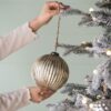 Christmas Ball Ornaments, Glass Decorative Hanging Ball Christmas Tree Ornaments For Holiday Party Decorations (Set of 4) - Silver - Image 3