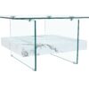 Modern 2 Tier Square Coffee Table With Clear Glass And Marble Pattern Sticker - Transparent / White - Image 6