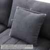 Modern Sectional Sofa With Vertical Stripes, 2 Pillows, 5 Seat Couch With Convertible Ottoman, Various Combinations, L-Shape Indoor Furniture - Dark Gray - Image 21
