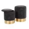 Marla - Contemporary Nesting Ottoman Set - Gold / Black - Image 2