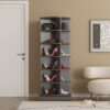 360 Rotating Shoe Cabinet 6 Layers - Gray - Image 4