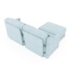 Elegant 2 Seater Sofa With Ottoman And Lumbar Pillows Chenille High Quality Wood And Sponge - Sky Blue - Image 18