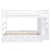 Full Over Full Bunk Bed With Twin Size Trundle And Staircase - White - Image 21