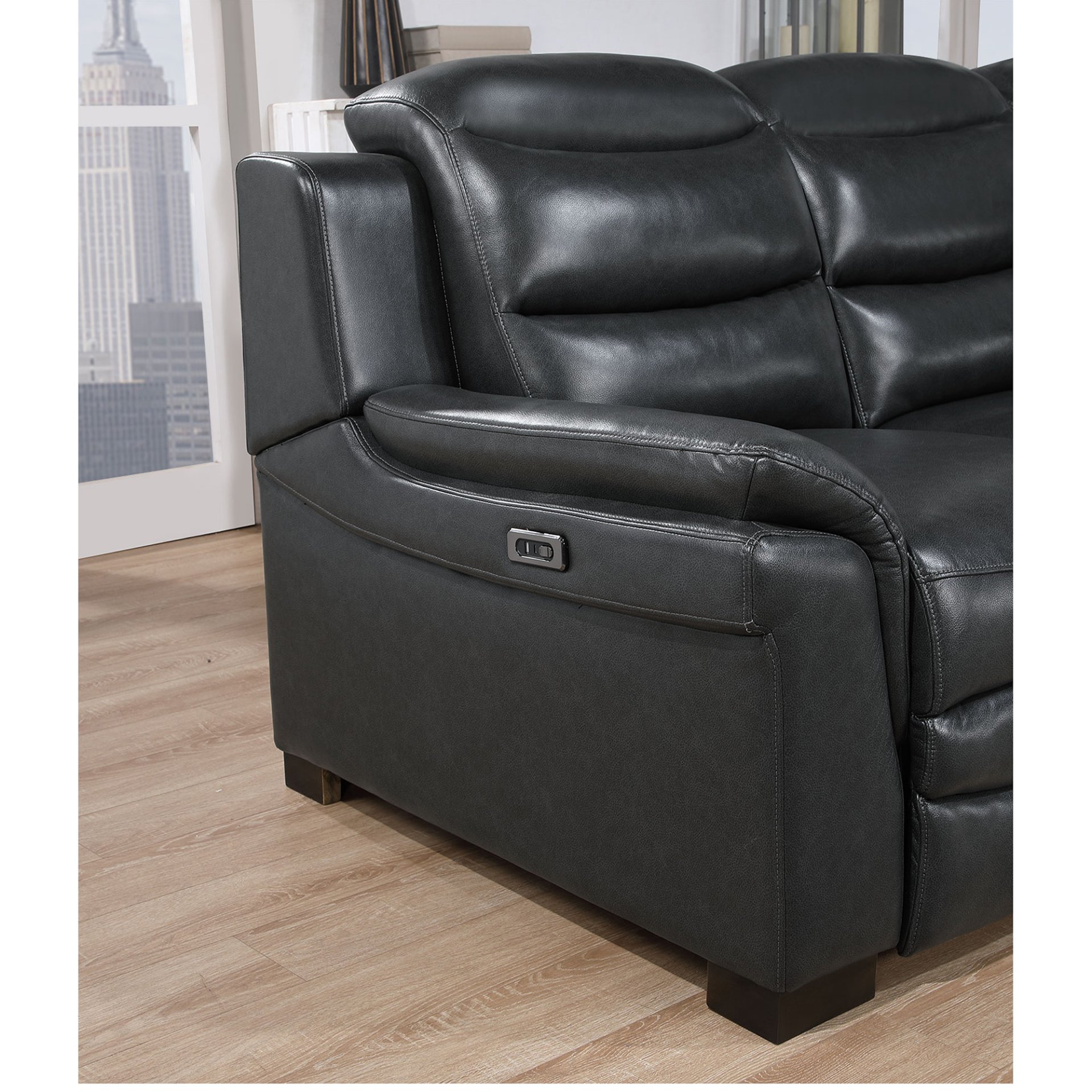 Coco - Blanche Sofa Bed With USB - Dark Gray - Image 5