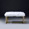 Bagley II - Bench Faux Fur - White / Gold - Image 9