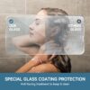 Frameless Single Sliding Shower Door With Soft Close, 5 / 16" Clear Nano Coated Tempered Glass, 60" X 60" - Matte Black - Image 12