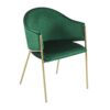 Modern Upholstered Dining Chair With Gold Metal Frame - Emerald / Gold - Image 5