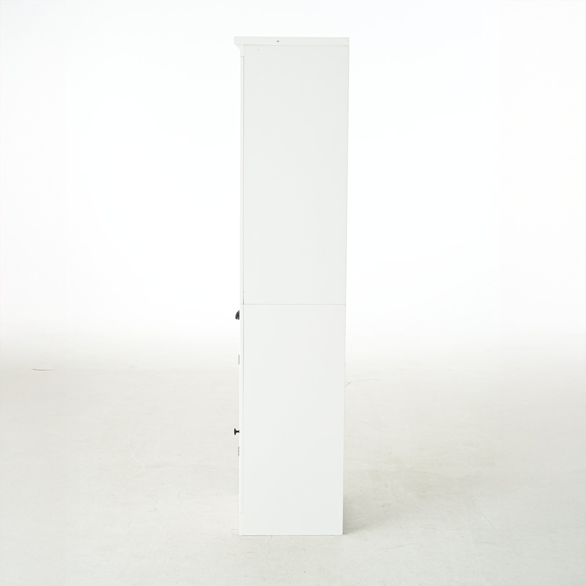 Retro Style 75'' Tall Display Shelf With Cabinet For Hallways Living Room Kitchen - White - Image 14