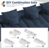 Modern Oversized Modular Sectional Sofa, Sparkling Chenille Soft Cushion Sofa With 6 Pillows, 6 Pieces Diy Combination Tufted Sofa, No Assembly Required - Blue - Image 15